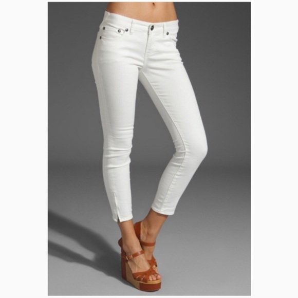Free People Denim - Free People White Cropped Jeans with Zipper Legs